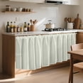 thumbnail image 5 of Roiihwy Cabinet Curtains Sink Skirt for Bathroom, Dust Proof Short Curtains for Kitchen Shelves Wall Panel Hanging Doorway Closet Storage Room, Dishwasher Curtain Cover, White, 5 of 6