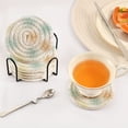 thumbnail image 7 of Simple Fireworks Pattern 4in Bar Coasters Set of 6 with Storage Rack Durable Heat Resistant, 7 of 7
