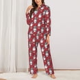 thumbnail image 2 of Balery Gnome And Snowflakes Conjunto de Pijama con Estampado para Mujer, Conjunto de Dos Piezas con Manga Larga, Ropa de Dormir Suave con Bolsillos, Pijamas Cómodos-Large, 2 of 7