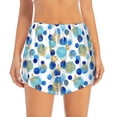 thumbnail image 4 of Lsque Golden Blue Snowflakes Printed Women's Running Shorts with Liner Pockets,Elastic Quick Dry Workout Athletic Gym Yoga Shorts,Womens High Waist Shorts-Small, 4 of 9