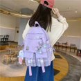 thumbnail image 4 of Kawaii Backpack Teen Girl Japanese School Bags with Big Bow Knot Kawaii School Supplies Plaided Preppy Backpack Girls (Pink, One Size), 4 of 4