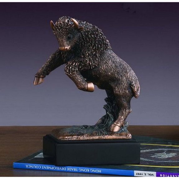 Treasure of Nature 5"x6" Buffalo Figurine, Resin Sculpture/Statue for Home & Office Decor