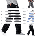 thumbnail image 7 of Migroa Mens Baggy Jeans Elastic Waist Denim Casual Loose Fit Wide Leg Cargo Pants with Drawstring Streetwear Pants Light Blue L, 7 of 7