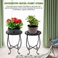 thumbnail image 3 of Outdoor Side Tables for Small Spaces, 2 Pack 10 Inch Round Metal End Table Weather Resistant Metal Patio Side Table for Patio Yard Porch Balcony Garden Bedside, Plant Stand for Indoor Outdoor, 3 of 7