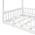 thumbnail image 3 of Tamaño doble cama de madera casa cama marco con cerca, para niños, adolescentes, niñas, niños, 3 of 5
