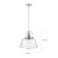 thumbnail image 2 of 60/6758-Nuvo Lighting-Basel-1 Light Pendant-13.75 Inches Wide by 14.63 Inches High-Polished Nickel Finish, 2 of 6