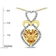 thumbnail image 2 of Star K� Heart Shape 8mm Simulated Imperial Yellow Topaz Heart Halo Embrace Pendant Necklace 10k Yellow Gold with Rhodium, 2 of 9
