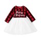 thumbnail image 2 of Vestido infantil de Navidad con estampado de celosía y letras bordadas de hilo de red para niñas pequeñas, 2 of 8