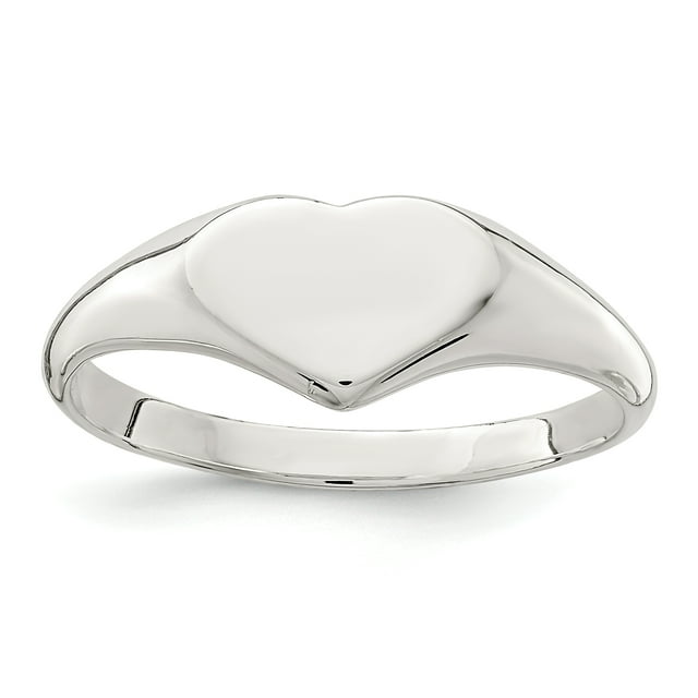 Bague Signet Cœur en Argent Sterling 925