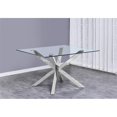 thumbnail image 3 of 47" x 47" Clear Glass 5pc Dining Set with Silver Stainless Steel, 3 of 4