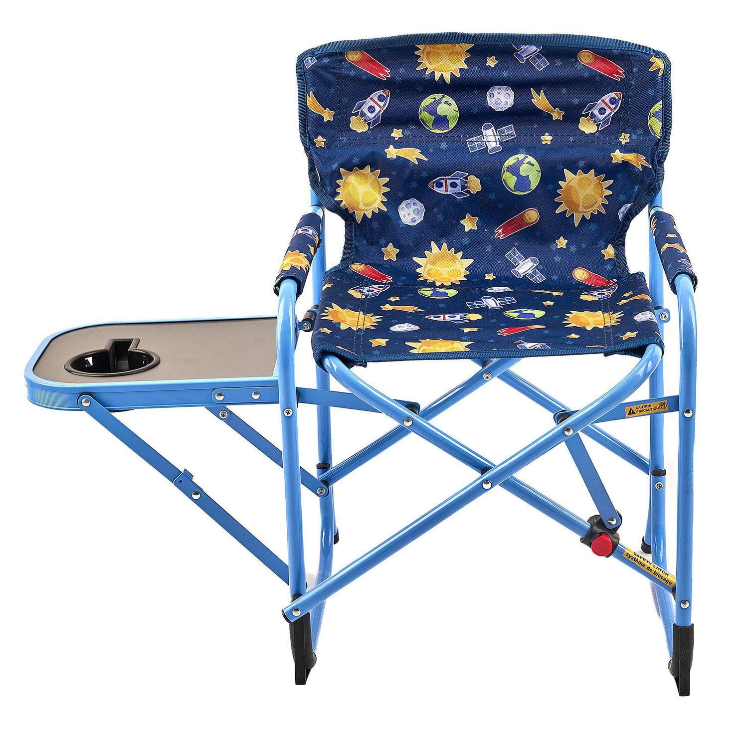 Chaise de réalisateur pour enfants Ozark Trail avec table d'appoint, capacité de charge de 57 kg, 2 à 5 ans, bleue, avec porte-gobelet pour les repas ou les collations