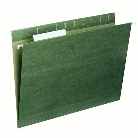 Smead Hanging File Folder with Tab, 1/3-Cut Adjustable Tab, Letter Size, Standard Green, 25 per Box (64035)