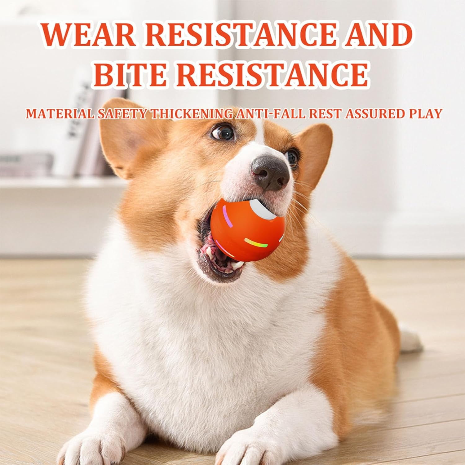 Shaky Ball Toy for Dogs, Shaky Dog Ball, Shaking Dog Ball, Interactive Dog Ball, Motion-Activated Rolling Dog Toy with LED Lights, USB Rechargeable, For All Types of Dogs (Orange + Remote Control)
