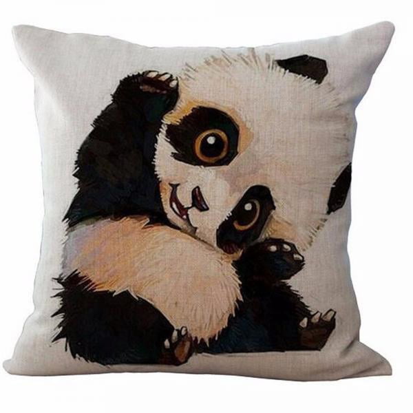 Square Funny Panda Print Throw Pillow Case Cushion Cover Home Sofa Bed Decor Cha 