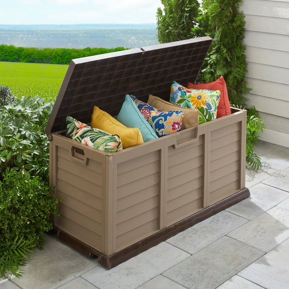 BrylaneHome 116-Gallon Rolling Deck Box