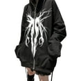 thumbnail image 3 of Douhoow Men Women Gothic Sweatshirts Long Sleeve Zip-up Jacket Punk Loose Hoodies, 3 of 9