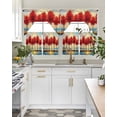 thumbnail image 5 of Autumn Leaves Kitchen Curtains Sets 36 Inch Length with Valance, Orange Sunrise Ombre Lake Reflection Swag Valances and Tiers Curtain Set Drapes Swag Curtains for Living Room, Bathroom, Bedroom, Cafe, 5 of 6