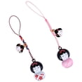 thumbnail image 2 of 2 piezas adorable muñeca japonesa llavero bolsa teléfono colgante llavero regalo, 2 of 6
