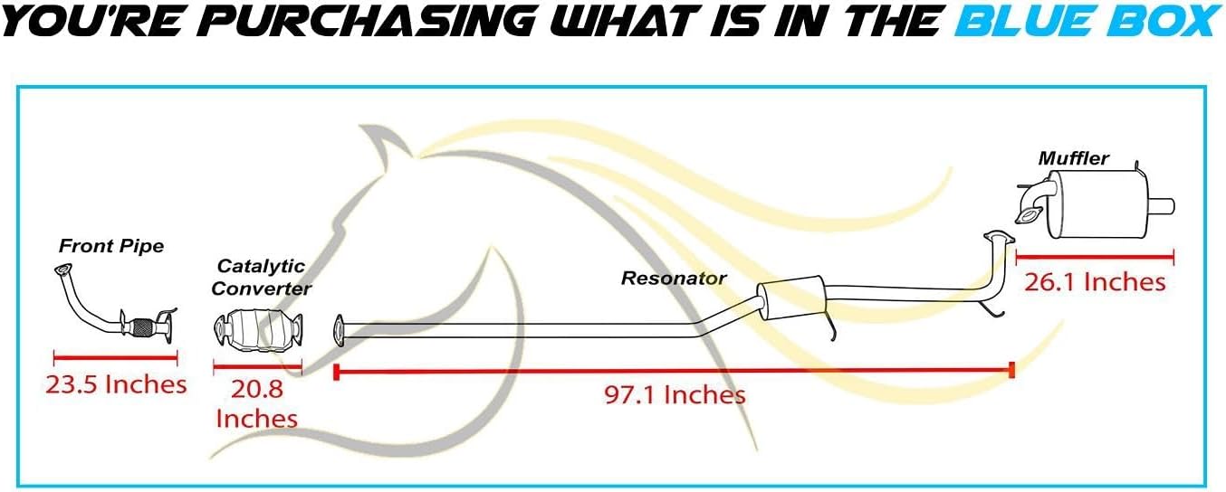 Northeastern Exhaust | Stainless Steel Exhaust Front Pipe, Catalytic, Resonator Pipe & Rear Muffler Complete Exhaust System Fits 1998-2002 Honda Accord 2.3L - Direct Fit with EPA-Approved