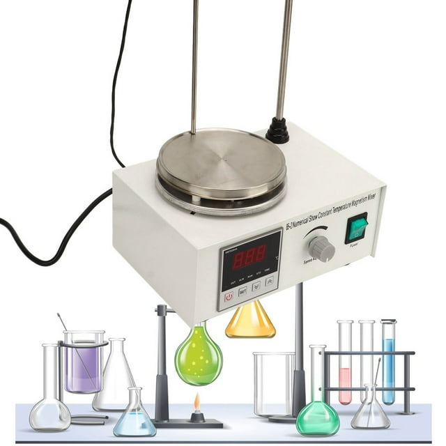 Digital Display Mini Stir Plate - Constant Temperature Heating, Powerful 0-2400RPM Stirring