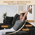thumbnail image 5 of Aukfa 107" Cloud Sectional Boneless Couch Oversized Modular L-Shaped Sofa for Living Room, Left Chaise, Corduroy, Black, 5 of 9