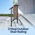 thumbnail image 6 of SPECSTAR 2-Pack Galvanized Steel Hand Rails for Outdoor Steps – 13.5" Black Oval and Safety Balusters Exterior Railing Kit for Porch, Deck, or Indoor Stairs (2-Step, Black), 6 of 9
