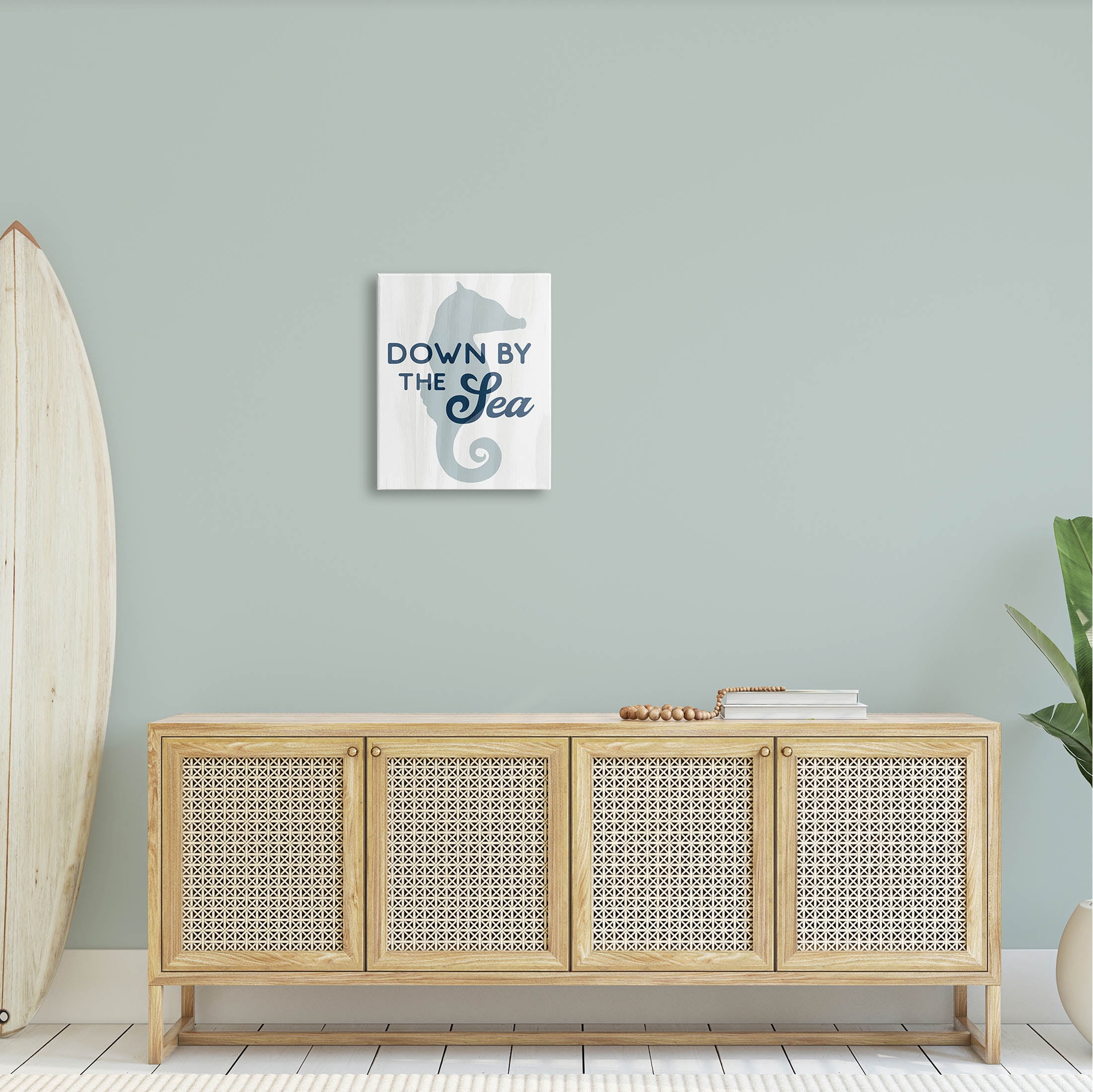 Stupell Industries Down By The Sea Seahorse Graphic Art Gallery Wrapped Canvas Print Wall Art, Design by Lil' Rue