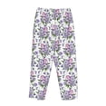 thumbnail image 5 of Xecao Violets Flowers Women's Straight Lounge Pajama Pants: The Epitome of Relaxed Sleepwear, 5 of 9