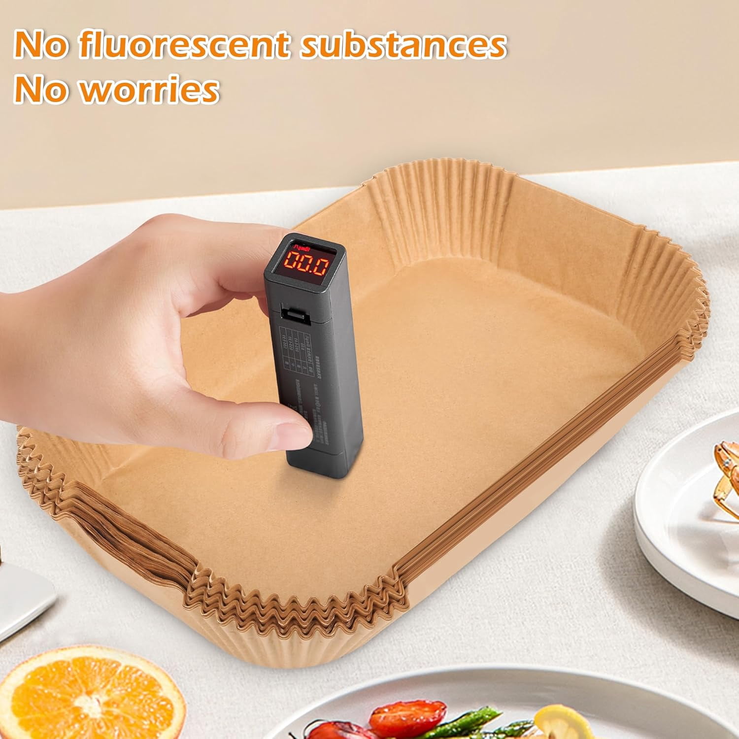 120pcs Air Fryer Liners Disposable for Ninja FG551/DG551/IG651/IG601 Foodi Smart XL Indoor Grill, Unbleach Parchment Paper Sheets with Oil Brush for Ninja Foodi Grill