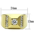 thumbnail image 2 of Luxe Jewelry Designs Gold Ion Plated Stainless Steel Men's Ring with Round Cubic Zirconia Stones -, 2 of 4