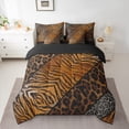 thumbnail image 3 of Feelyou Brown Zebra Print Twin Bedding Sets 7-Piece for Teen, Leopard Cheetah Wildlife Bedding Comforter Set, Simple Fashion Style Reversible Sheet Sets, Lightweight Room Decor, 3 of 9