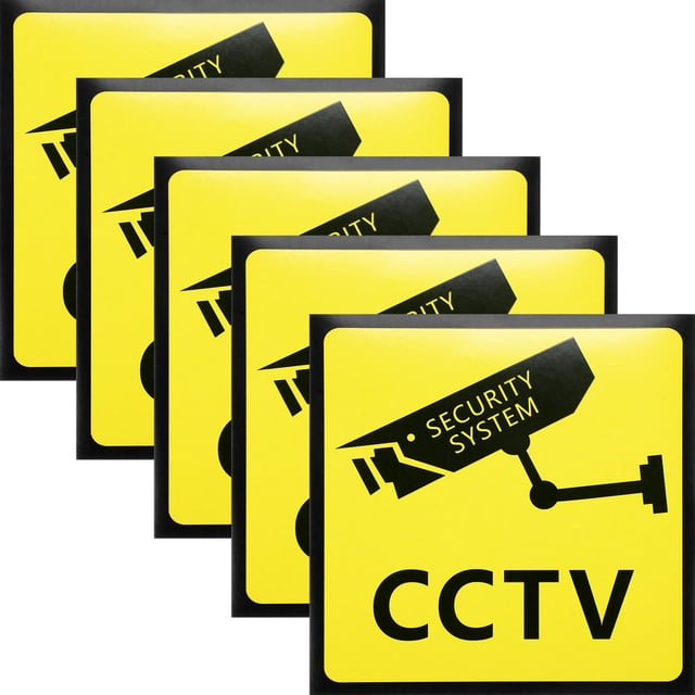 5pcs Video Surveillance Signs Security Signs Outdoor 24 Hour Security Warning Signs