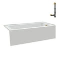 thumbnail image 4 of Streamline NAL-5660-BGL 60 in. x 30 in. Acrylic Right-Hand Drain Alcove Bathtub in Glossy White With External Drain in Brushed Gold, 4 of 10
