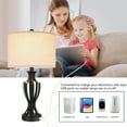 thumbnail image 3 of Kyrid 23.25'' Modern Metal USB Charging Table Lamp Set of 2 with Fabric Shade(Bulbs Included), 3 of 6