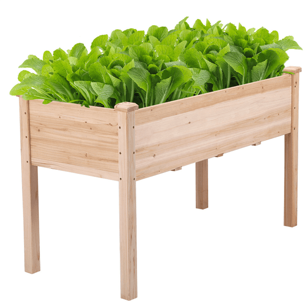 Smilemart Raised Wooden Garden Bed, Raised Vegetable Garden Planters