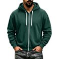 thumbnail image 6 of Thousandth Men's Zip Up Hooded Sweatshirt Lightweight Soft Fleece Top Casual Long Sleeve Hoodie with Slant Front Pockets for Daily Wear, 6 of 6