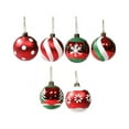 thumbnail image 5 of Christmas Tree Ornaments, 6Pcs Christmas Ball Decoration Set 2.36" Red Green and White Christmas Ball Shatterproof Hanging Tree Ornament Set, 5 of 6