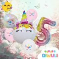 thumbnail image 2 of Unicorn Birthday Decorations for Girls Set - Number 5 Balloon Pink Gradient, Unicorn Balloons, Unicorn Party Decorations, Unicorn Party Supplies 5th B, 2 of 4