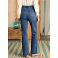 thumbnail image 4 of Pantalones vaqueros elegantes con pierna recta y cintura alta para mujer, talla 12, 4 of 6