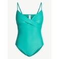 thumbnail image 4 of Time and Tru Women's and Women's Plus Size Ruched Front One Piece Swimsuit, Sizes XS-3X, 4 of 5