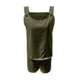 thumbnail image 4 of WAYUTE Short Sets Women 2 Piece Outfits Elegant Sleeveless Round Neck Tank Top Shorts Solid Color Casual Beach Outdoor Summer Outfit, 4 of 5