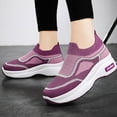thumbnail image 3 of Mepaouo Womens Walking Shoes Sock Fashion Sneakers Slip on Air Cushion Platform Mesh Shoes(Purple,8), 3 of 6