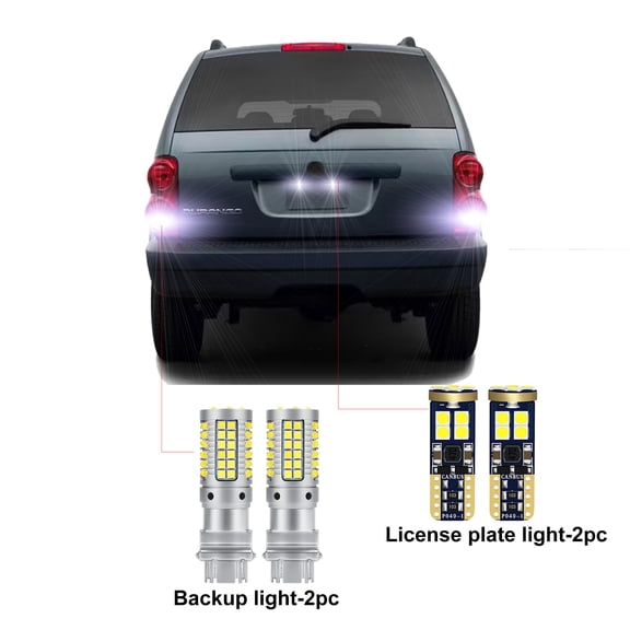 4PC Car LED Bulbs For Dodge Durango 1998-2009 LED Car Reverse Light  License Plate Light Bulbs CANBUS