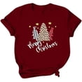 thumbnail image 5 of Pntutb - Camiseta holgada de manga corta con cuello redondo y estampado navideño informal para mujer Pntutb Pntutb-1325, 5 of 5