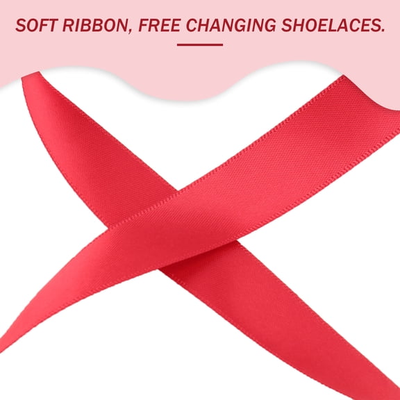 UPOUART 6Pairs Creative Red Satin Shoelaces Flat Shoe Ties for Versatile Footwear Use