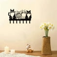 thumbnail image 5 of IVV Cat-Themed Metal Wall Rack with 7 Hooks, Wall Mounted Key Organizer Rack for Keys, Scarves, Entryway, Hallway (Black, 1 Pack), 5 of 7
