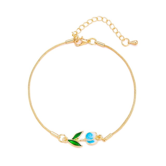 LUVCLS Brazalete con forma de tulipán de la suerte, regalo de Año Nuevo para mujer, joyería para mujer