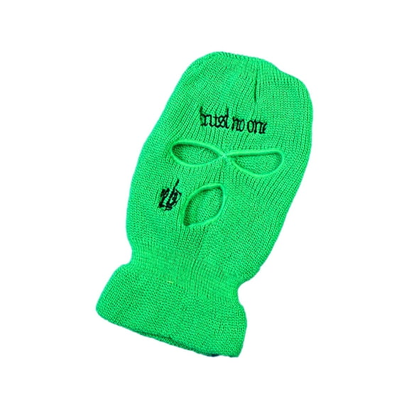 TELOLY Ski Mask,Three-Hole Breathable Design Ski Mask for Men,Suitable for Carrying Around Full Face Mask,Fluorescent Green