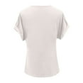 thumbnail image 5 of XUELUO Boho Tops For Women Summer Solid Color V Neck Short Sleeve Loose Casual Elegant Shirts For Women Tee Shirts Activewear,White,XXXL, 5 of 5