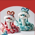 thumbnail image 1 of Muñeca de peluche de serpiente azul - Peluche de peluche suave con diseño tradicional de sombrero, decoración y regalo, 1 of 9